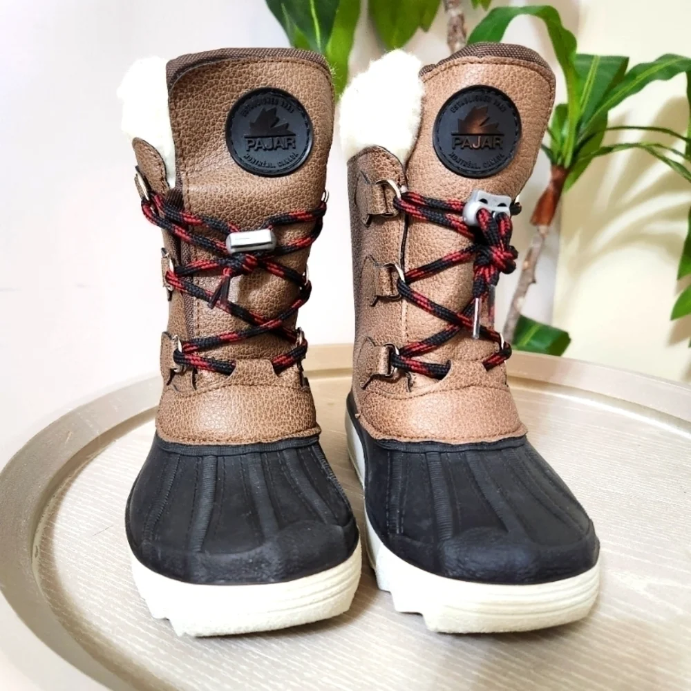 NEW Pajar Kids Marcel Warm Fleece Waterproof Boots 13T Brown